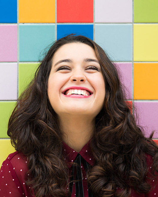 Young woman smiling. 